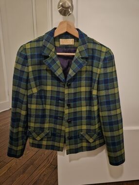Vtg Pendleton Wool Blazer Plaid Jacket sz 2 - Academia Preppy Clueless